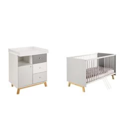 Schardt Vegas Sparset Inkl. Umbauseiten Babybett & Wickelkommode