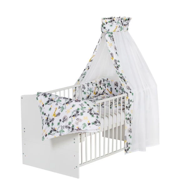 Schardt Jungle Bettset 4- Teilig Mit Bettwäsche, Himmel Und Nestchen 1 Schardt Jungle Bettset 4- Teilig Mit Bettwäsche, Himmel Und Nestchen