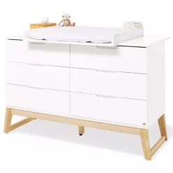 Pinolino Bridge Kinderzimmer Extrabreit Groß - 3T Inkl. Wandregal Weiß/Esche Klar Lackiert -Baby Welt Verkauf 133466x 01 1 1 1