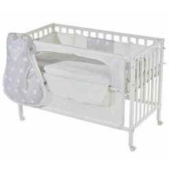Roba Room Bed Sterne Grau Safe Asleep Inkl. Schlafsack, Matratze & Nestchen