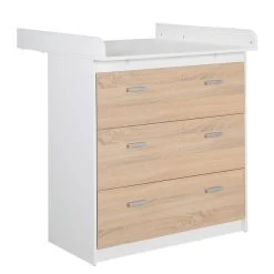 Roba Gabriella Wickelkommode Weiß/Sonoma Eiche 3 Schubladen