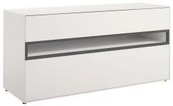 Now! By Hülsta Easy Baukasten 4R Lack-hellgrau 2 Schubladen, 1 Offenes Fach