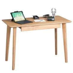 HomeTrends4You Schreibtisch Kevin Wildeiche Massiv Mit Schubladen