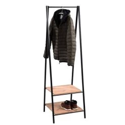 HomeTrends4You Garderobe Max MDF Dekor Artisaneiche | Metall Schwarz