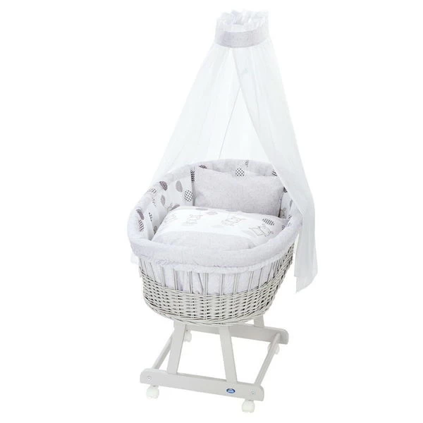 Alvi Birthe Stubenwagen Weiß Komplettset Hippo Incl. Matratze, Himmelstange Und Garnitur 1 Alvi Birthe Stubenwagen Weiß Komplettset Hippo Incl. Matratze, Himmelstange Und Garnitur