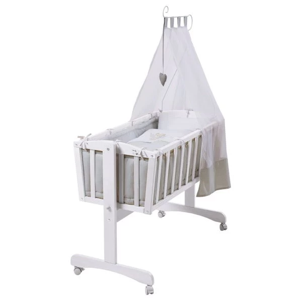 Roba Komplettwiegen-Set Weiß Inklusive Textiler Ausstattung Heartbreaker 2 Roba Komplettwiegen-Set Weiß Inklusive Textiler Ausstattung Heartbreaker – Bild 2