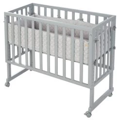 Roba Stubenbett 3 In1 Roba Style Grau Inkl. Matratze, Nestchen & Rollen