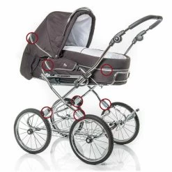 HESBA Condor Coupe Kinderwagen Außen 546 Innen 180 Teilleder - Räder Schwarz 30 Cm, Griff Hellbra 14 HESBA Condor Coupe Kinderwagen Außen 546 Innen 180 Teilleder - Räder Schwarz 30 Cm, Griff Hellbra -Baby Welt Verkauf 9002 sicherheitsaustattung tuev 44