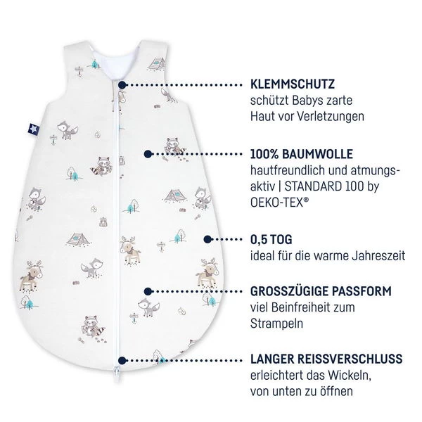 Zöllner Jersey Sommerschlafsack Little Fox Größe Wählbar 56 - 98 2 Zöllner Jersey Sommerschlafsack Little Fox Größe Wählbar 56 - 98 – Bild 2