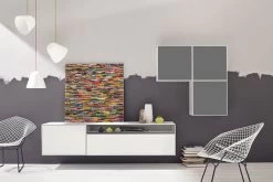 Now! By Hülsta Easy Wohnwand Lack-hellgrau 160x270x45 5-teilig