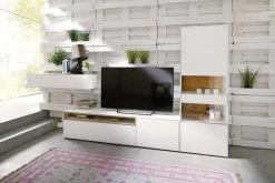 Now! By Hülsta Easy Wohnwand Natureiche 181x350x45 4-teilig