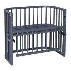 Babybay Maxi Comfort Plus Beistellbett Schiefergrau Lackiert Extra Belüftet