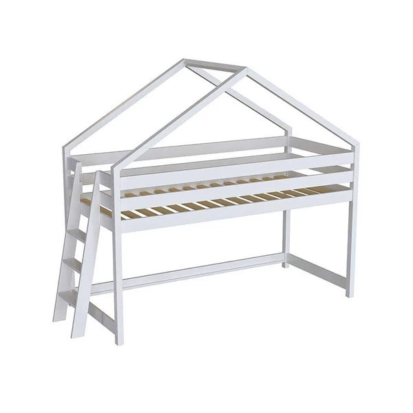 Nature Kid Lara Etagenbett Kiefer Weiß Lackiert Leiter Seitlich, Liegefläche 90 X 200 – Bild 3