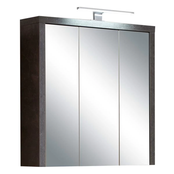 Trendteam Bay Spiegelschrank Schmal Inkl. Beleuchtung Eiche Riviera / Beton 1 Trendteam Bay Spiegelschrank Schmal Inkl. Beleuchtung Eiche Riviera / Beton