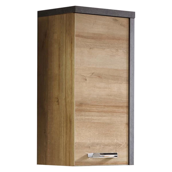 Trendteam Bay Hängeschrank Schmal Eiche Riviera / Beton 1 Trendteam Bay Hängeschrank Schmal Eiche Riviera / Beton