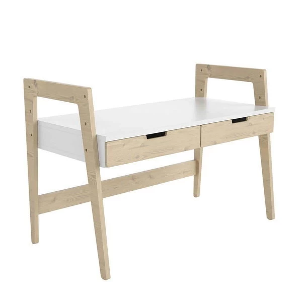 Nature Kid Cory Schreibtisch Weiß/natur Höhenverstellbar, Aus Kiefer Und MDF 2 Nature Kid Cory Schreibtisch Weiß/natur Höhenverstellbar, Aus Kiefer Und MDF – Bild 2