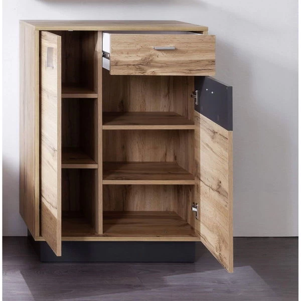Trendteam Coast Schuhschrank Wotan Eiche / Grau Melamin 2 Trendteam Coast Schuhschrank Wotan Eiche / Grau Melamin – Bild 2