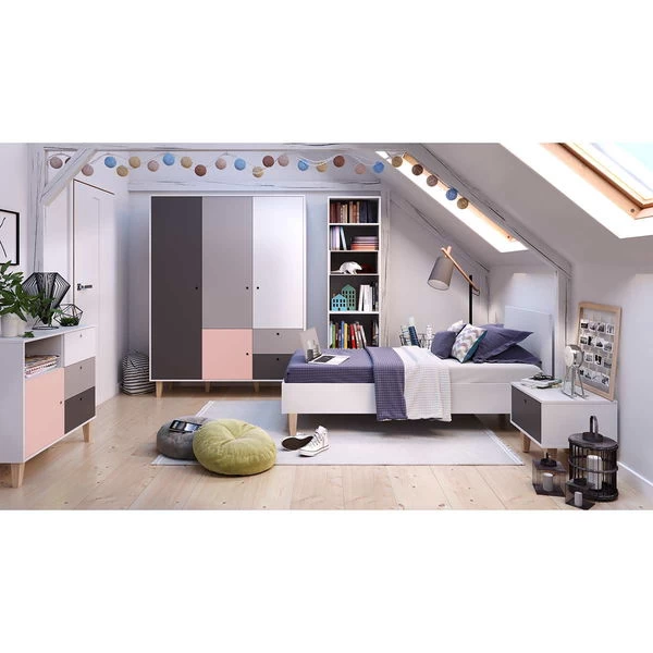 VOX Concept Jugendzimmer 3türig Pink White/grey/graphite 1 VOX Concept Jugendzimmer 3türig Pink White/grey/graphite