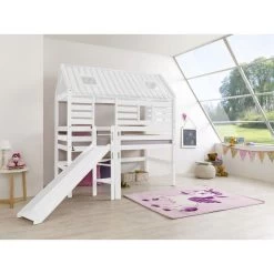 Relita ELIYAS Spielbett Buche Massiv Weiß Mit Rutsche - Zum Einzelbett Umbaubar -Baby Welt Verkauf eliyas huette bs1311117 b90 zb1371417 pt2204394 1