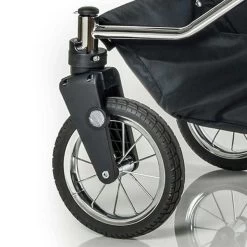 HESBA Condor Coupe Kinderwagen Außen 888 Innen 700 Teilleder Schwenkbare Vorderräder, Ledergriff Dunkelbraun -Baby Welt Verkauf gestelltyp sw sl 2 25 schwenkbaren vorderraeder 7 1 1