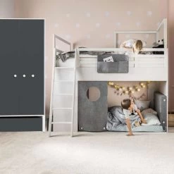 VOX Nest Jugendzimmer 2-türig Mit Hochbett Larch/graphite