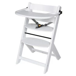 Schardt Domino Hochstuhl Buche Weiß Massiv Inkl. Spielbrett Funktionaler Treppenhochstuhl