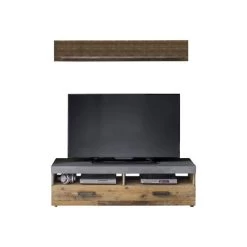 Trendteam Indy Medienmöbel-Set 2-teilig Old Wood / Graphit Grau