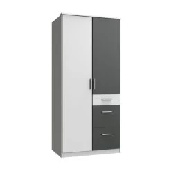 Wimex Joker Kleiderschrank 2-türig Weiß / Graphit