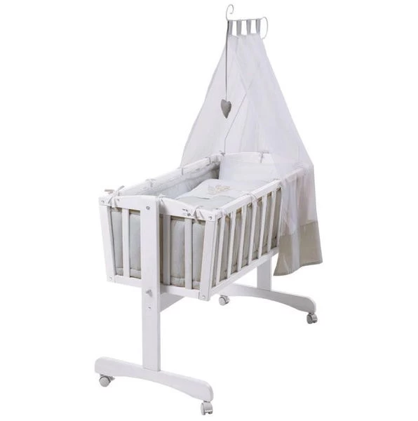 Roba Komplettwiegen-Set Weiß Inklusive Textiler Ausstattung Heartbreaker 1 Roba Komplettwiegen-Set Weiß Inklusive Textiler Ausstattung Heartbreaker