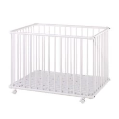 Schardt Laufgitter Basic Buche Massiv Weiß 75 X 100 Cm, Mit Laufrollen, Folie Prisma