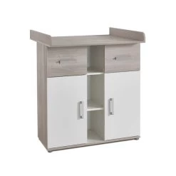 Arthur Berndt Lotti Babyzimmer 3-teilig Weiß Mit Ulme Silbergrau Dekor -Baby Welt Verkauf lotti32 fs 2500x2020