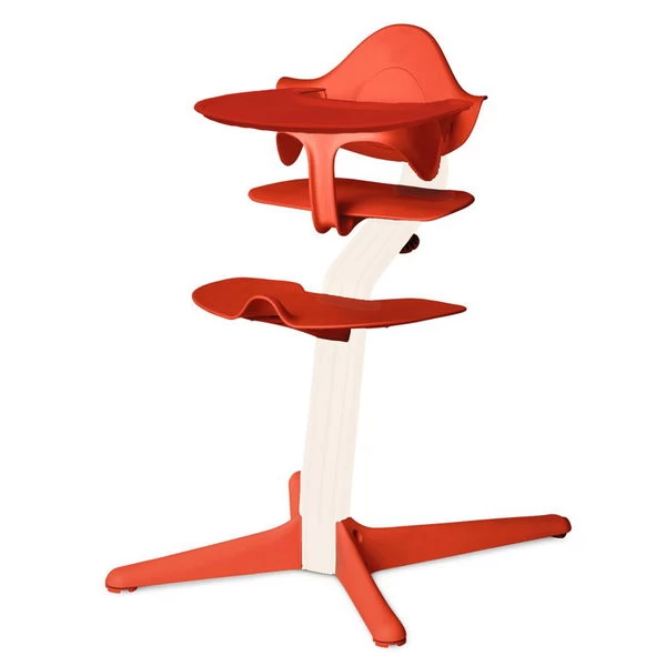 Nomi Hochstuhl Mit Mini Bügel Baby Set & Tablett Weiß Lackiert/Burnt Orange 1 Nomi Hochstuhl Mit Mini Bügel Baby Set & Tablett Weiß Lackiert/Burnt Orange