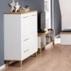 Paidi Oscar Highboard Kreideweiß/Eiche-Nebraska 2 Türen, 2 Schubkästen