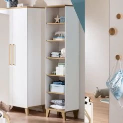 Paidi Oscar Standregal 6 Offene Fächer Kreideweiß/Eiche-Nebraska - Gratis Lieferung