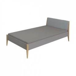 Paidi Sten Traumliege Eiche/grau - Gepolstert Aschblau 140x200 Cm