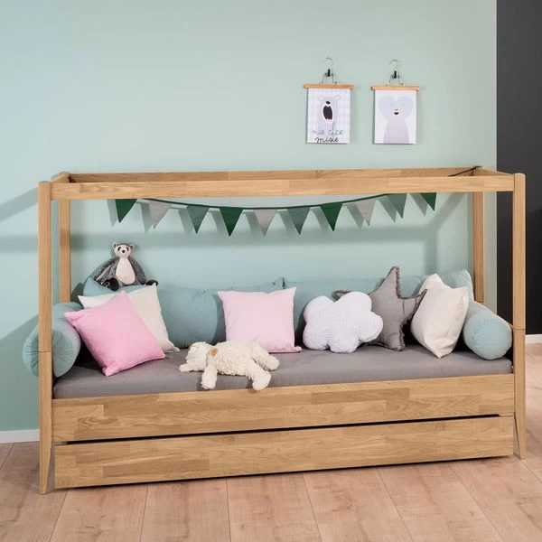 Paidi Sten Liege Eiche Massiv 90x200 Cm Schräge Füße, Umbaubar 1 Paidi Sten Liege Eiche Massiv 90x200 Cm Schräge Füße, Umbaubar