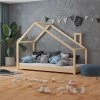Nature Kid Milo Hausbett Natur Mit Giebeldach Liegefläche 90 X 200