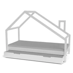 Nature Kid Milo Hausbett Weiß Mit Giebeldach Liegefläche 90 X 200 -Baby Welt Verkauf ravenna wei bettkasten whiteroom 2k