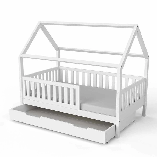 Nature Kid Lilly Hausbett Kiefer Weiß Lackiert Liegefläche 90 X 160 Cm 2 Nature Kid Lilly Hausbett Kiefer Weiß Lackiert Liegefläche 90 X 160 Cm – Bild 2