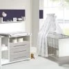 Schardt Eco Silber Sparset Inkl. Umbauseiten Kinderbett & Wickelkommode - Pinie Silber/weiß