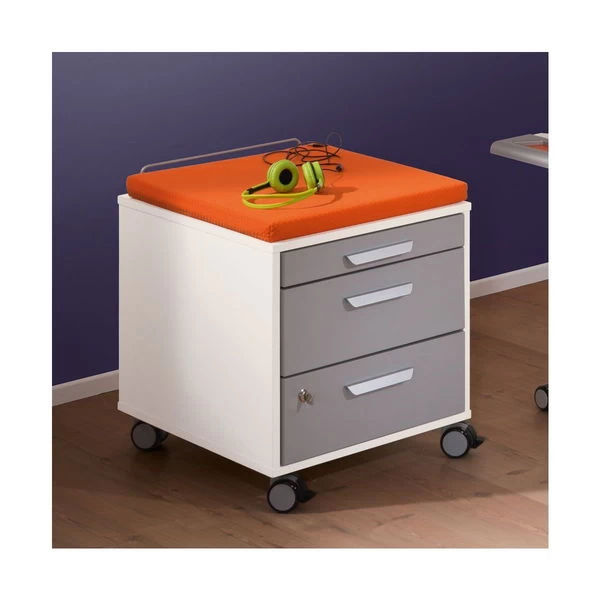 Paidi Rollcontainer 3S Kreideweiß/Silber Für Tablo - 3 Schubkästen 1 Paidi Rollcontainer 3S Kreideweiß/Silber Für Tablo - 3 Schubkästen