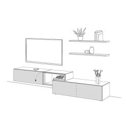 Hülsta Tetrim Wohnwand 6 - Lack-Ausführung Lowboards & Wandsteckborde -Baby Welt Verkauf tetrim 6 strich sp