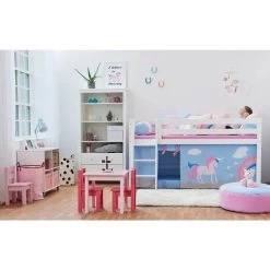 Hoppekids Halbhohes Bett ECO Luxury 90x200 Cm Mit Gerader Leiter & Absturzsicherung 8 Hoppekids Halbhohes Bett ECO Luxury 90x200 Cm Mit Gerader Leiter & Absturzsicherung -Baby Welt Verkauf unicorn premium halfhigh milieu 3 gr 1